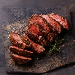 Sliced steak roastbeef and rosemary